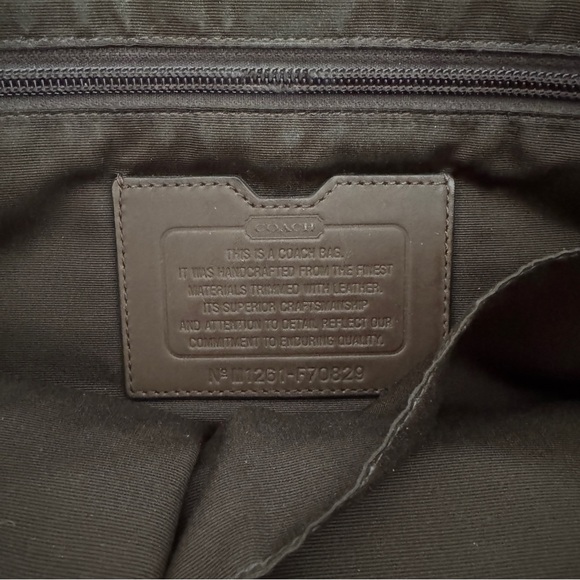 COACH Camden Men's Messenger Bag in navy canvas and brown leather - Picture 12 of 12